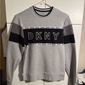 DKNY Men's Crewneck Sweater in Gray and Black